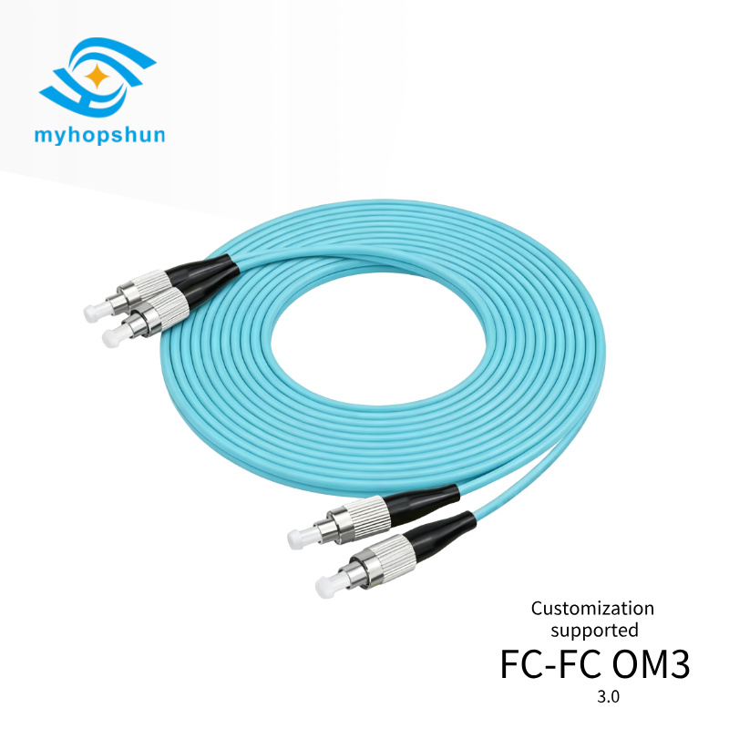 FC-FC OM3 Multimode Fiber Patch Cord 10Gbps Duplex Aqua Color