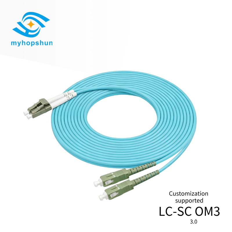 LC to SC OM3 Multimode Fiber Optic Patch Cord