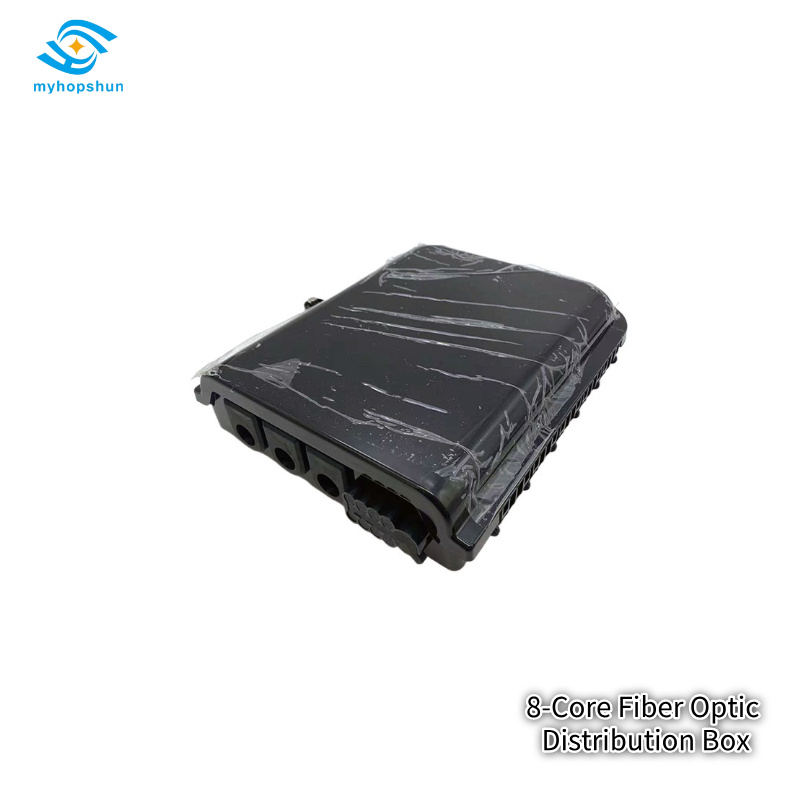 Black 8 Core Fiber Optic Distribution Box – High-Strength Industrial-Grade Version