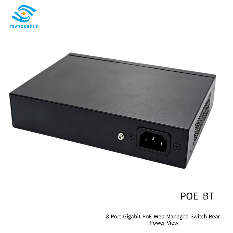 8-Port-Gigabit-PoE-Web-Managed-Switch-Rear-Power-View
