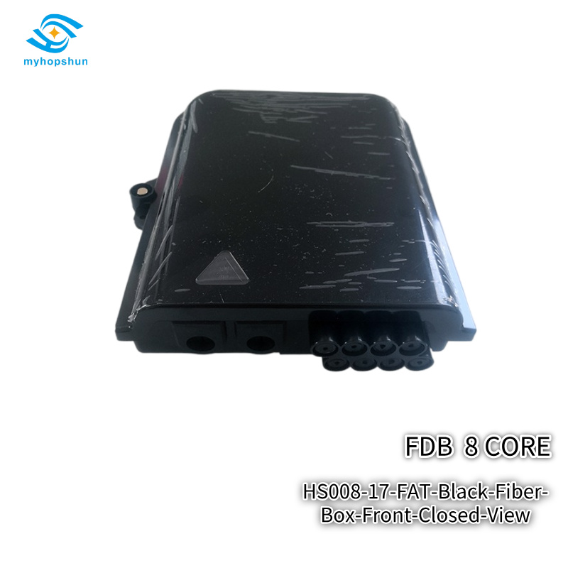 HS008-17 FDB ODB FAT FTB Black 8-Core Fiber Distribution Box  IP66 FTTx Outdoor Terminal  myhopshun
