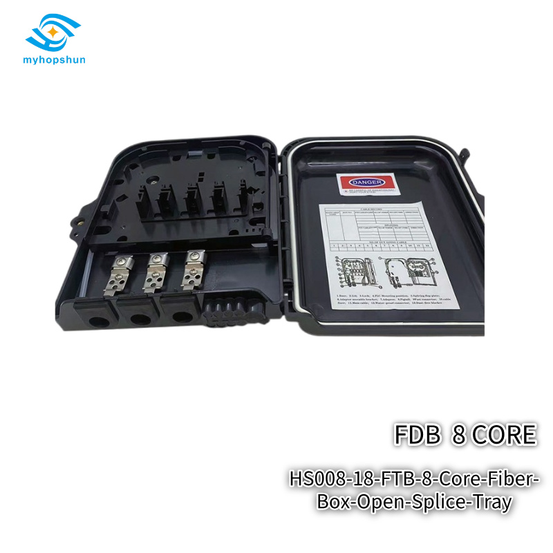 HS008-18-FTB-8-Core-Fiber-Box-Open-Splice-Tray