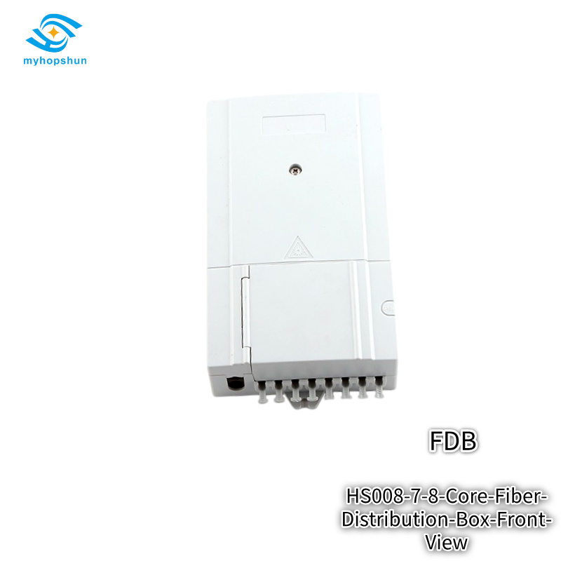 HS008-7 8-Core Fiber Distribution Box IP65 Wall Mount FTTx Terminal Box with 8 Waterproof Ports