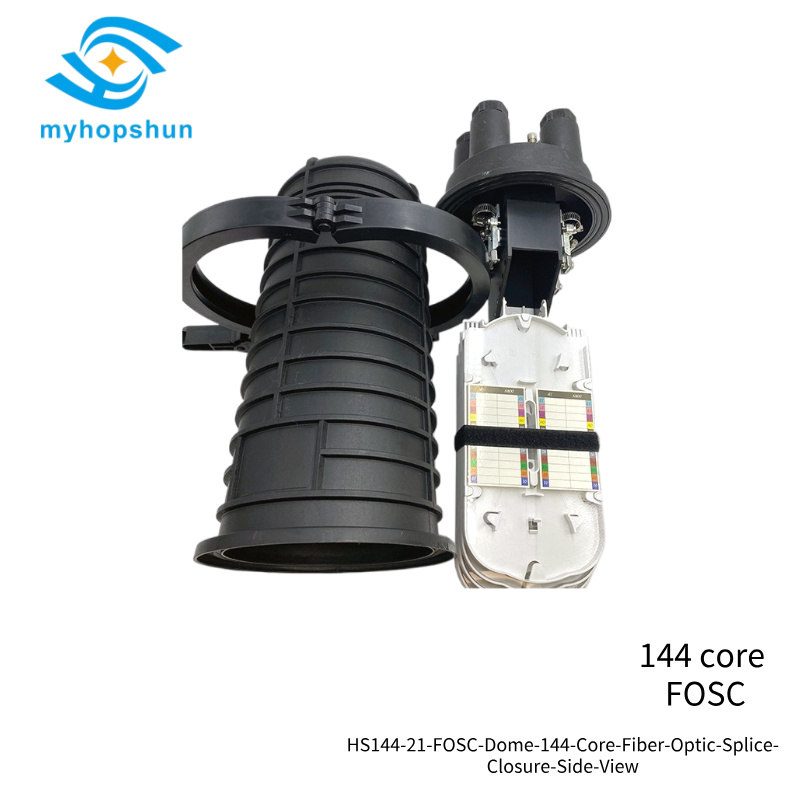 HS144-21-FOSC-Dome-144-Core-Fiber-Optic-Splice-Closure-Side-View